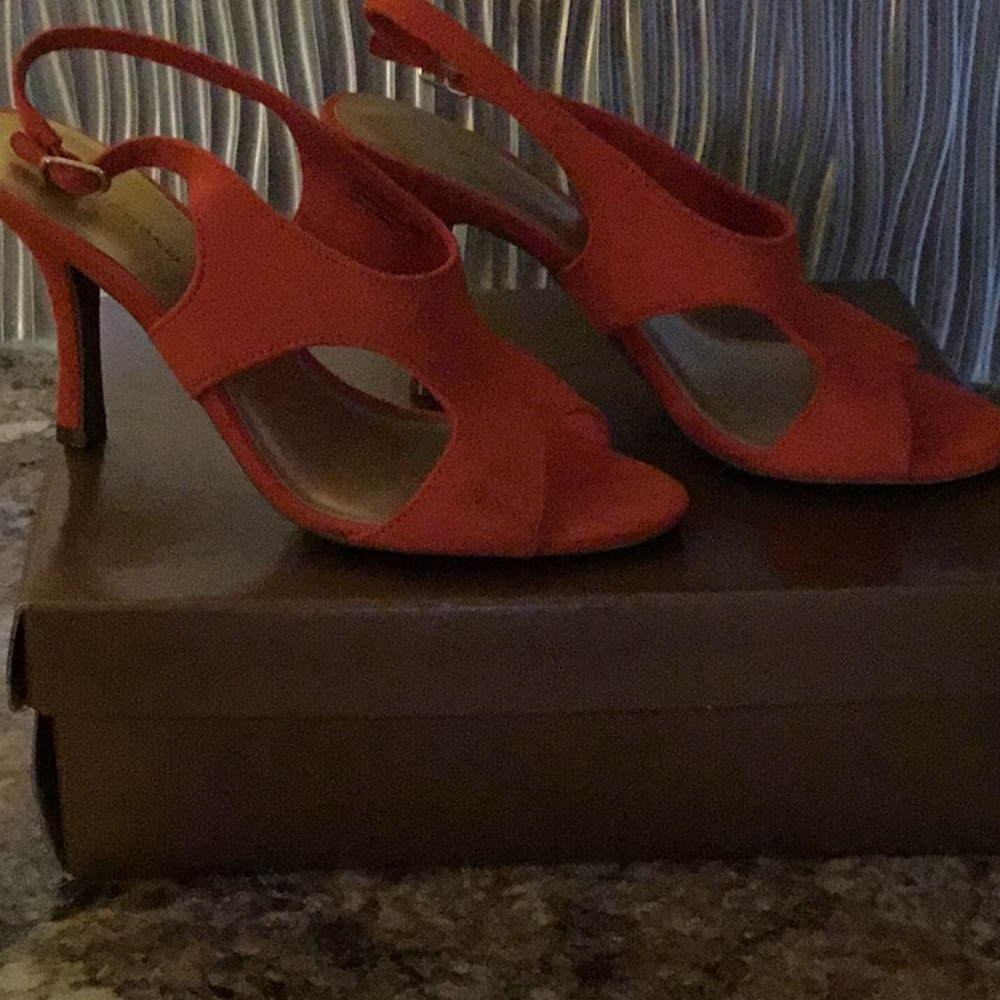 Strapped orange sandals